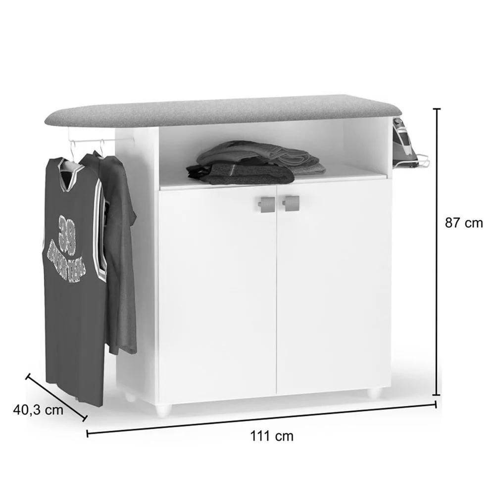 Tabua De Passar Roupa Bianca Gabinete Multiuso Ajl Móveis Castanho