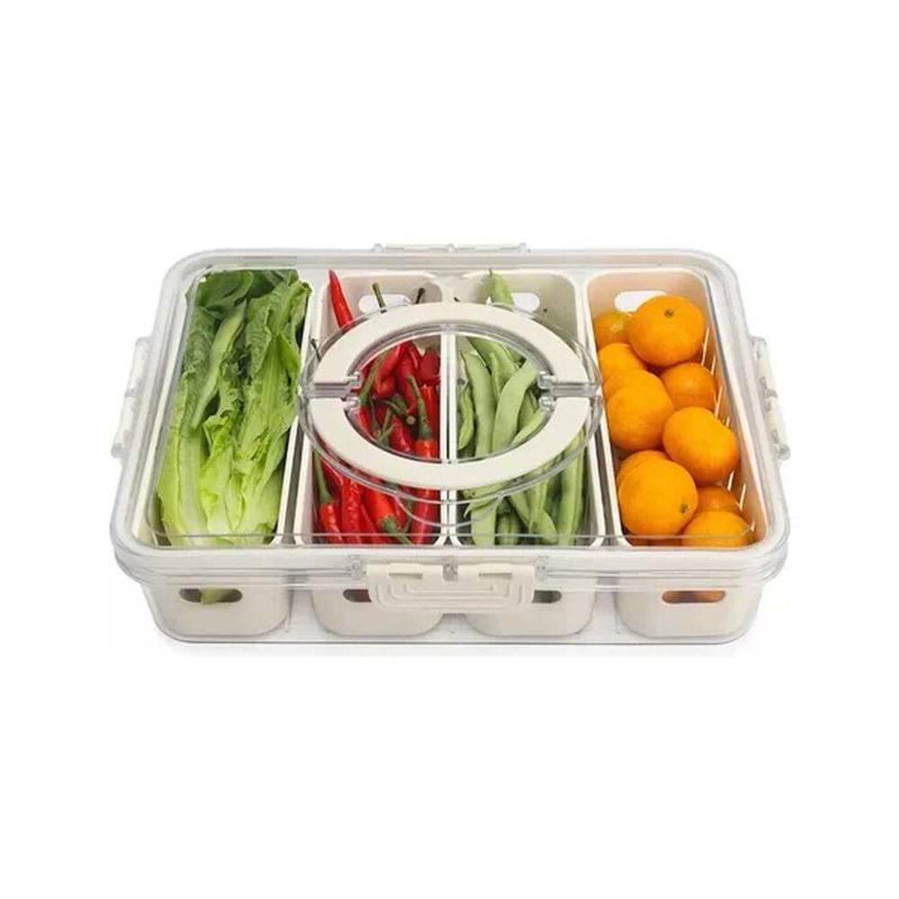 Caixa Organizador Tampa Hermética Com Travas 30,5X6,5X23,5Cm