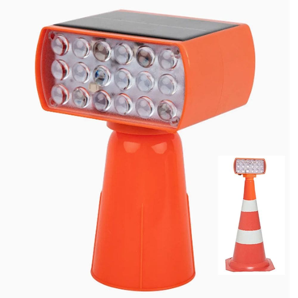 Sinalizador Solar Viario Duas Cores Cone Obra Estrada Rodovia Alerta Transito Fiscalizaçao Acidente Segurança Iluminaçao