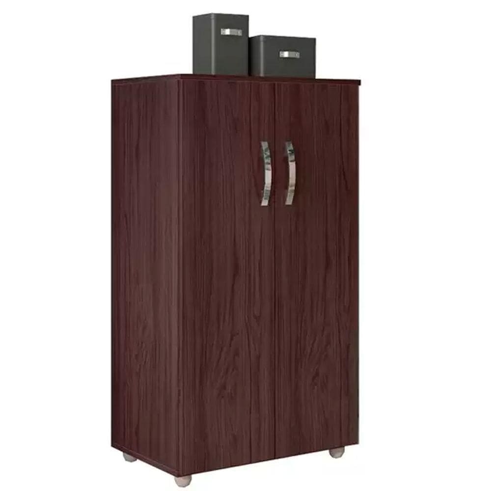 Multiuso 2 Portas 3 Prateleiras Rosana 110cm Ajl Móveis Castanho