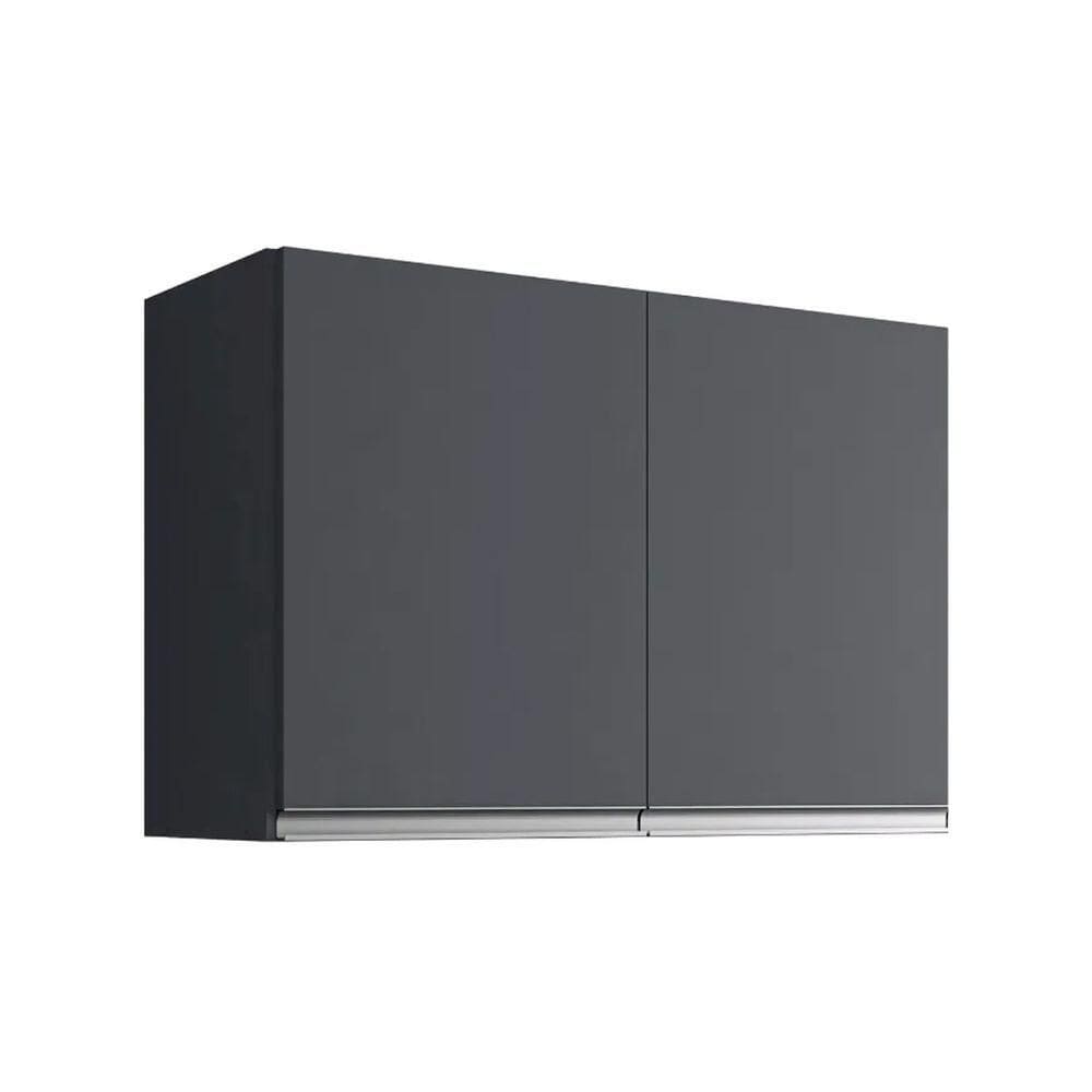 Armario Aéreo Geladeira 80cm Andréia 2 Portas Ajl Móveis Cinza