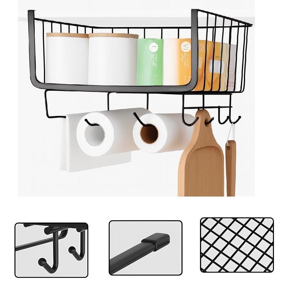 Cesto Organizador Suspenso Prateleira Porta Armario Suporte Bancada Rolo Papel Toalha Gaveta Mesa Cozinha Lavanderia 6 G