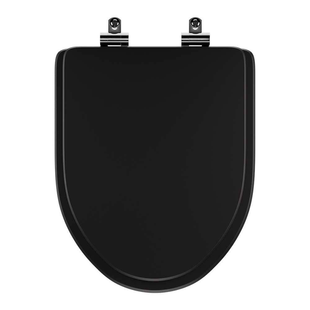 Tampa De Vaso Poliester Com Amortecedor Gunna Preto Para Bacia Eternit