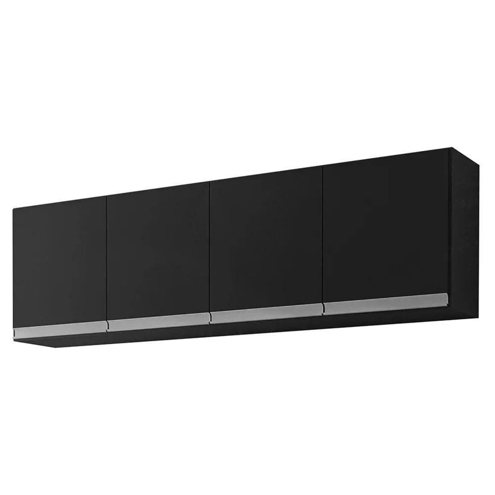 Armario Aéreo Geladeira 160cm Andréia 2 Portas Ajl Móveis Preto