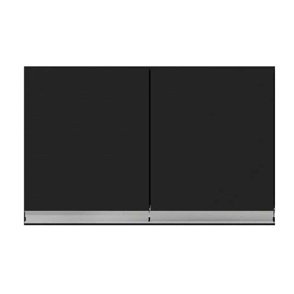 Armario Aéreo Geladeira 80cm Andréia 2 Portas Ajl Móveis Preto