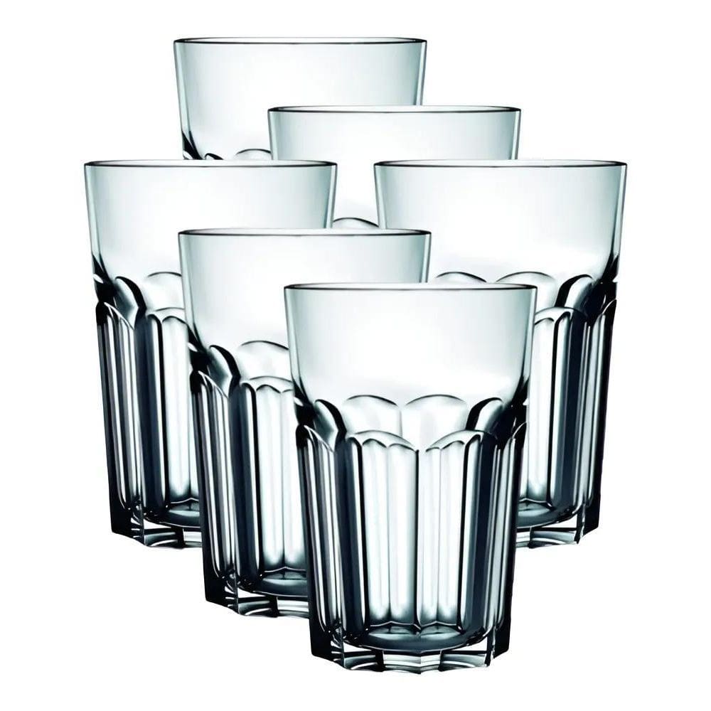 Jogo Kit 6 Copos Vidro Grosso 400Ml Água Suco Drink Premium