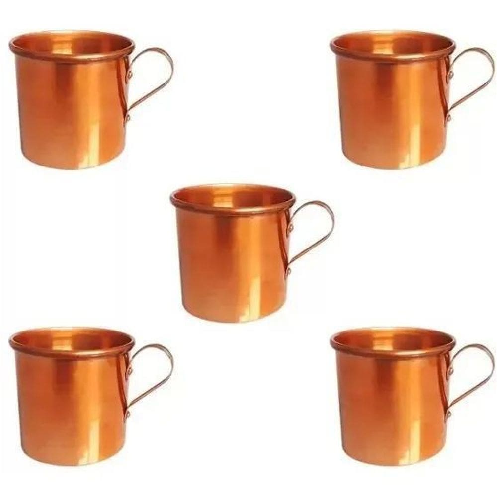 3X Kit 05 Canecas Moscow Mule Alumínio Cor Cobre 350Ml