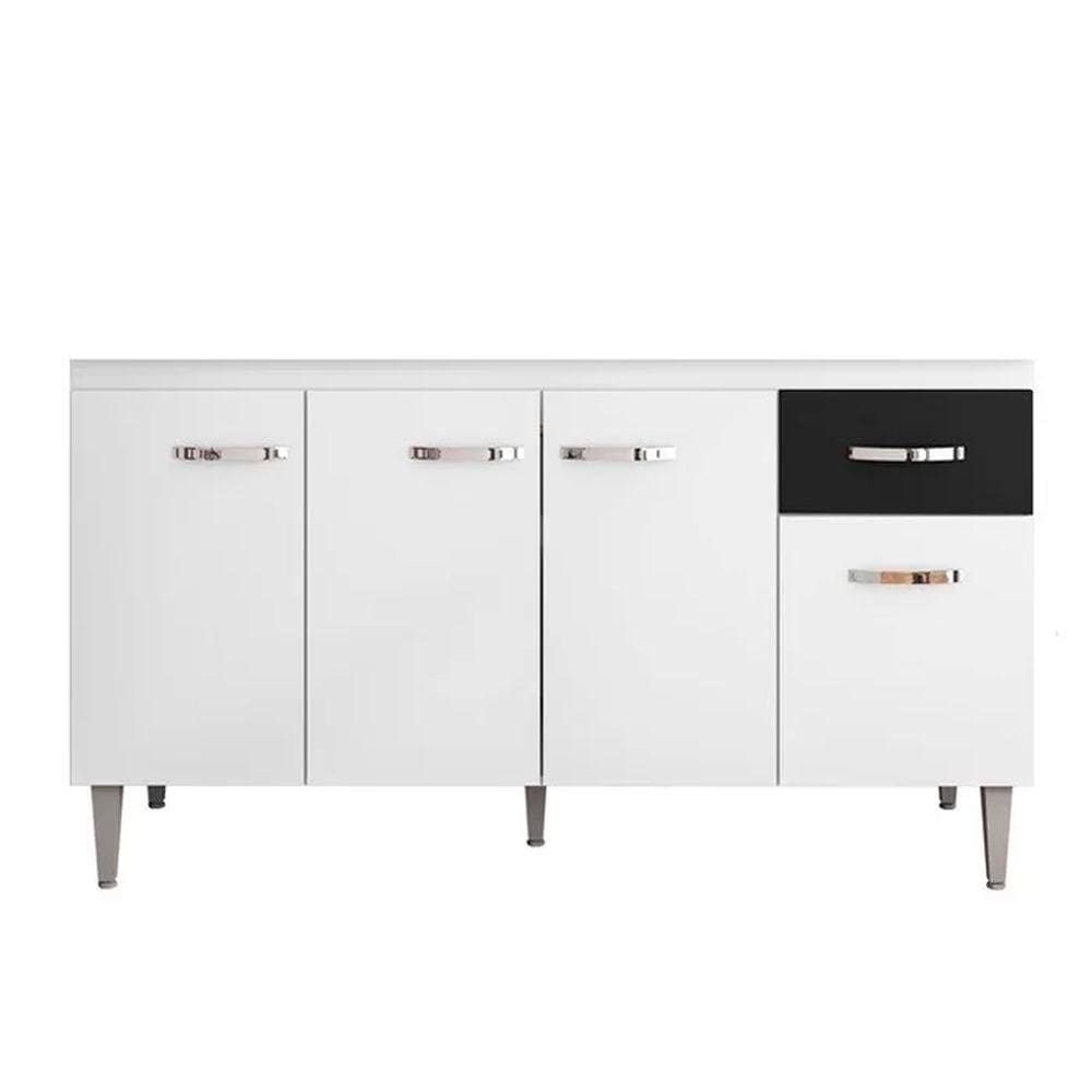 Balcão Cozinha Gabriela 3 Porta 150cm S-t Ajl Branco