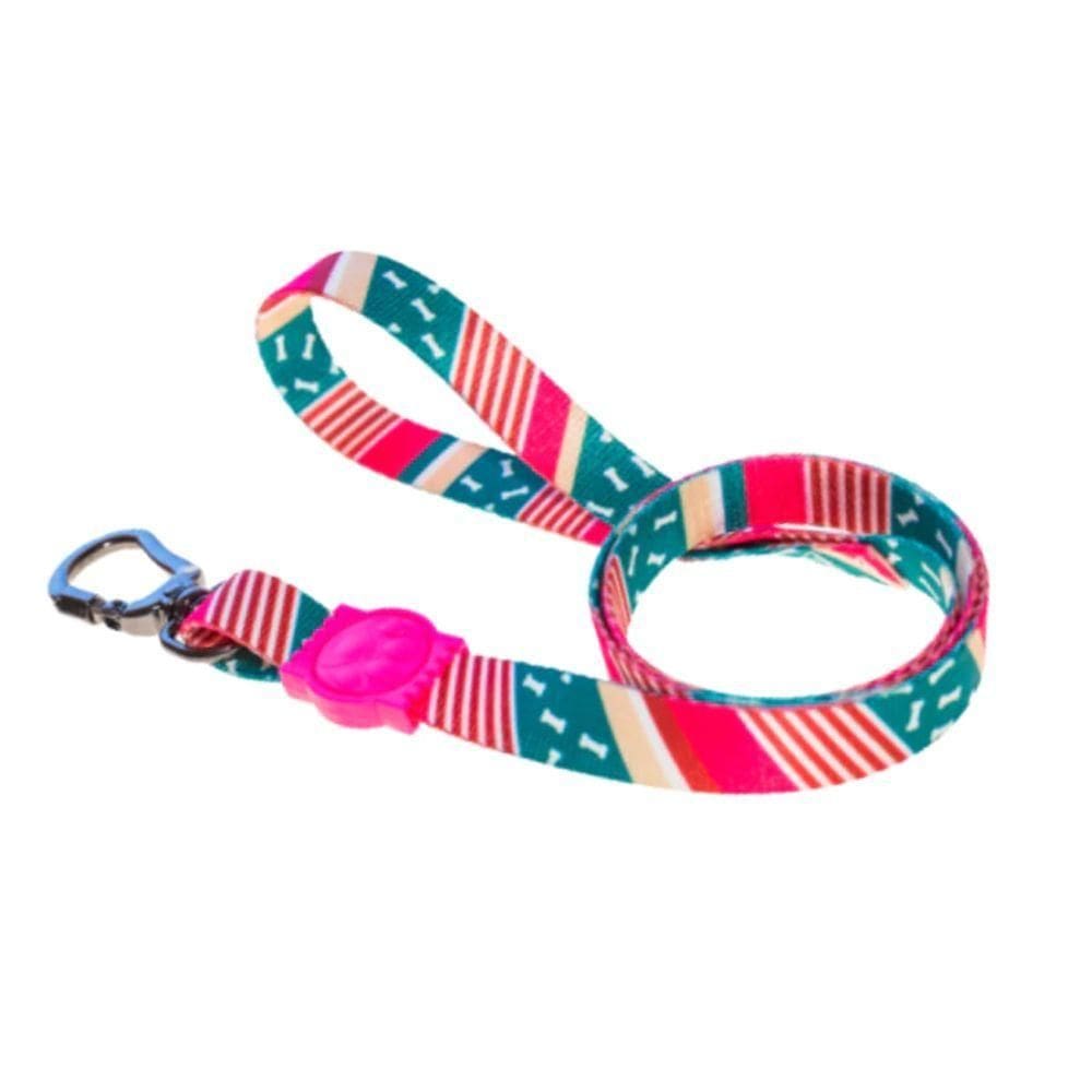 Guia Para Cães Osso Rosa Ampla Pet Tamanho M