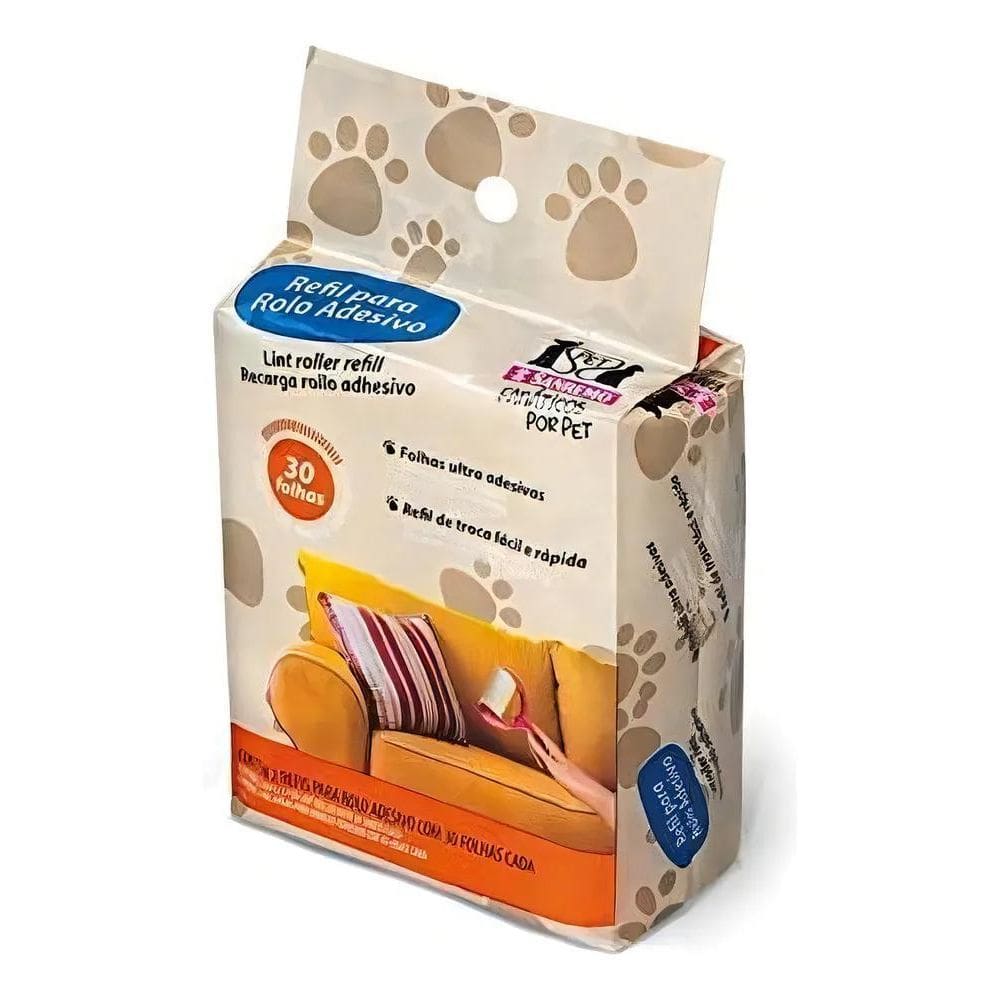 10X Refil 2 Rolos Adesivos Para Pelos Pet Roupas Sanremo