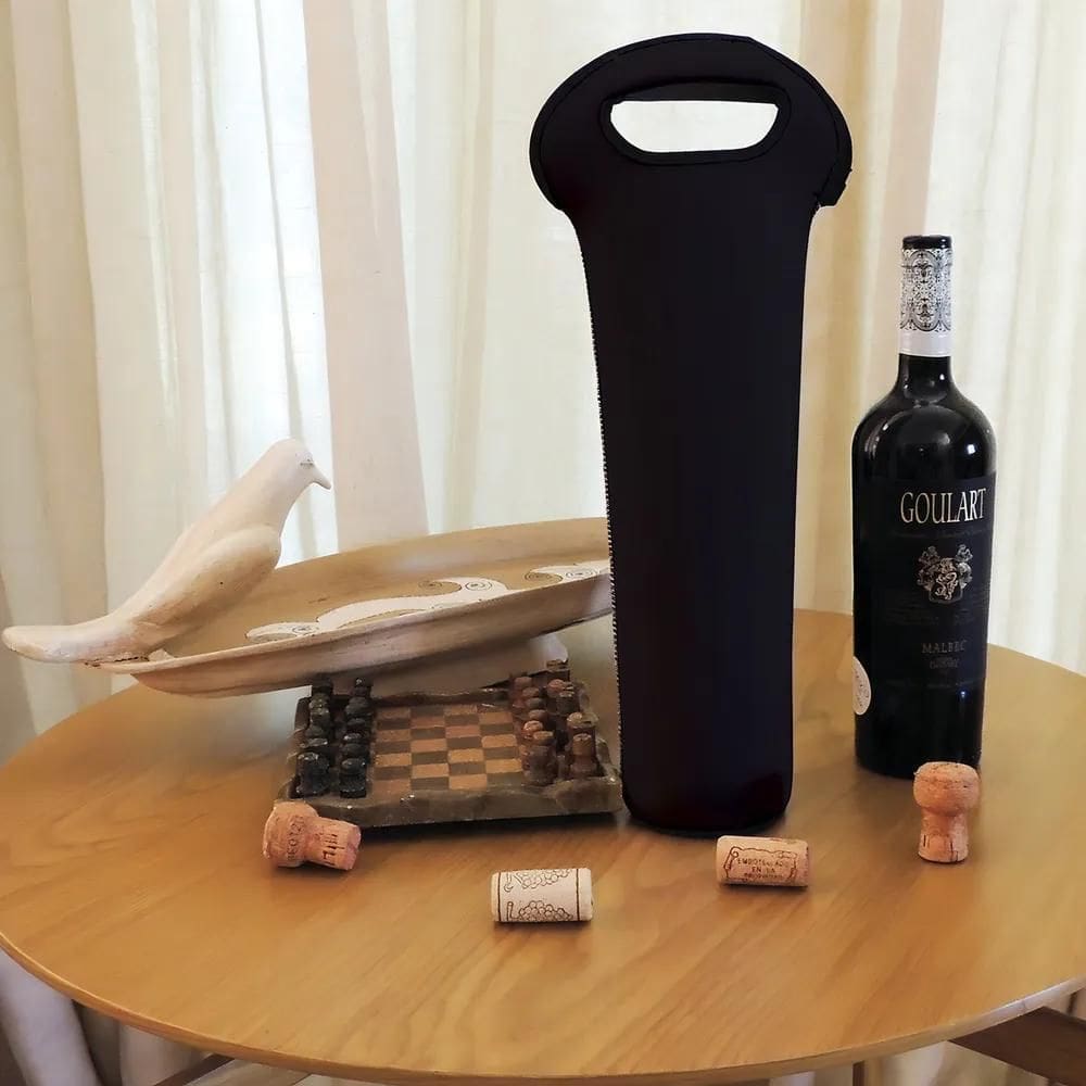 10X Winebag Bolsa Para Vinhos Garrafas Em Neoprene 3Mm Pret