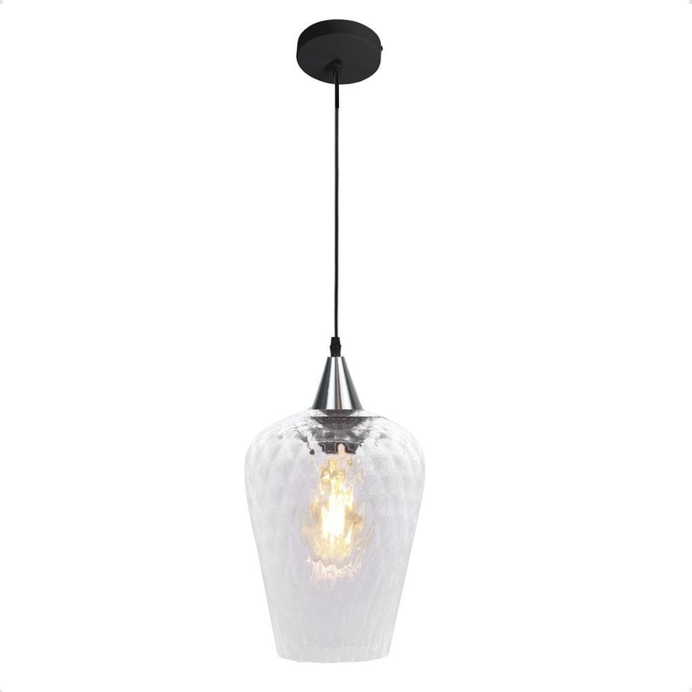 Pendente Monalisa G Boreal Transparente E27 Bivolt Prata