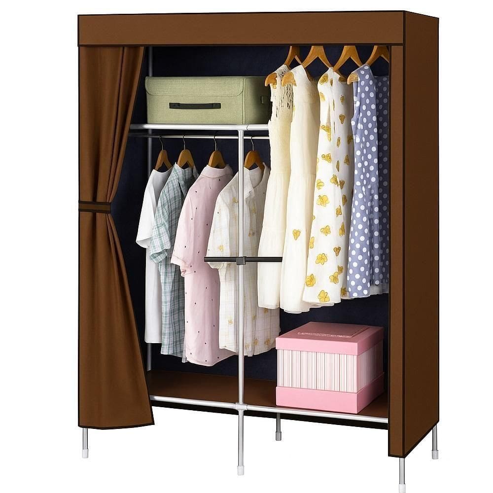 Armario Guarda Roupa Portatil Cabideiro Prateleira Organizador Sapateira Marrom