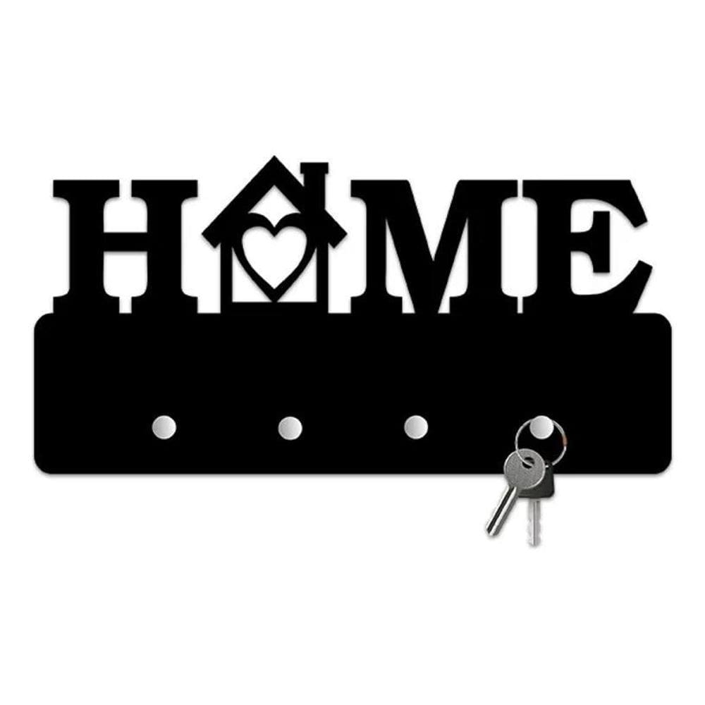 Porta Chaves Home Para Parede Decoração Em Mdf Preto