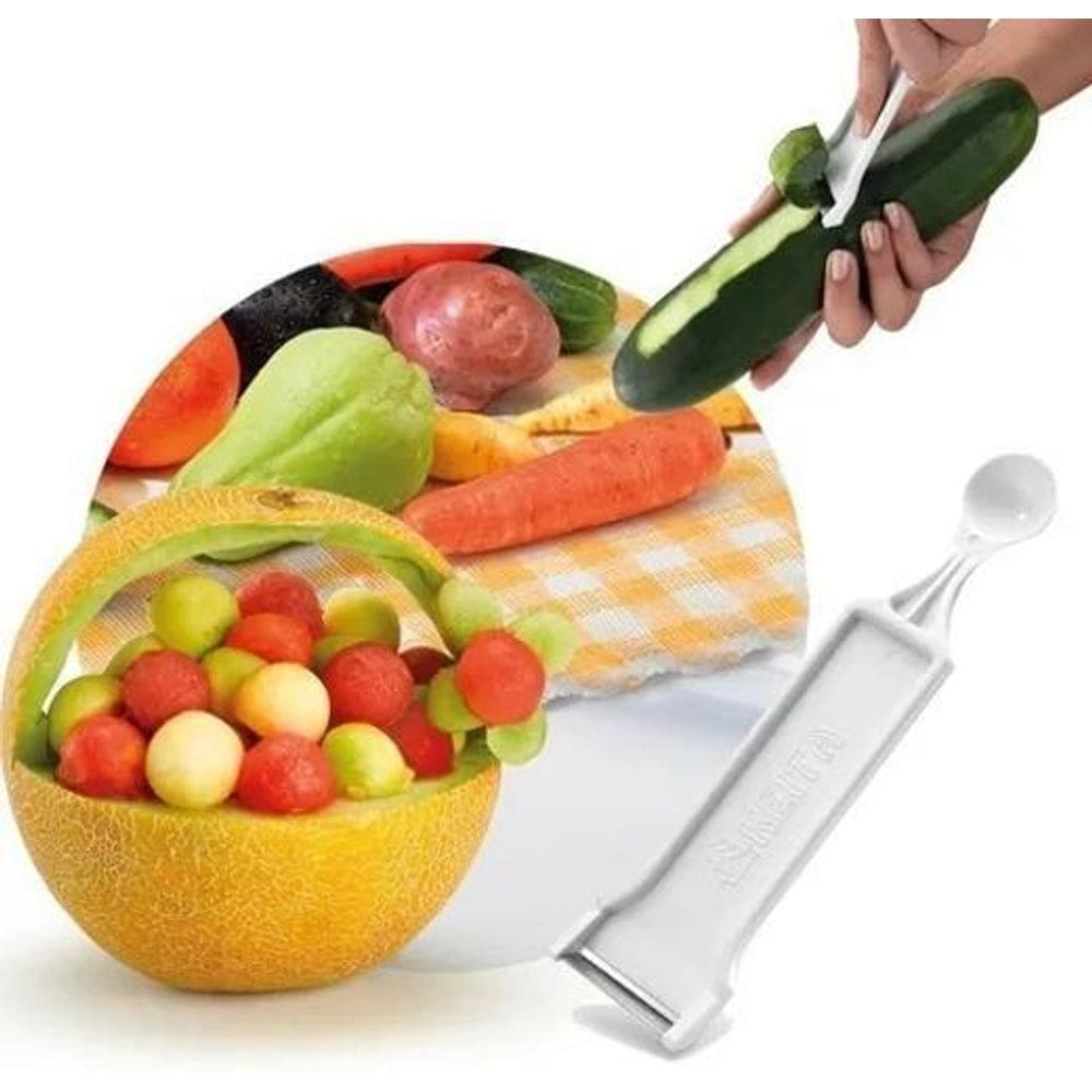 2X Cortador Fatiador + Ralador Boleador Para Legumes E Fruta