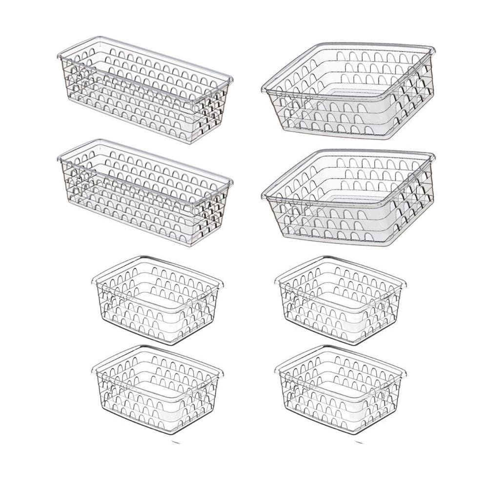 Kit 8 Cestinhas Organizadoras Comprido E Retangulares P E M