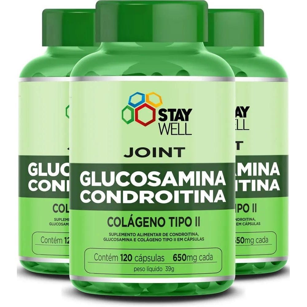 3 Potes Do Joint Com Condroitina, Colágeno Tipo 2 E Glucosam