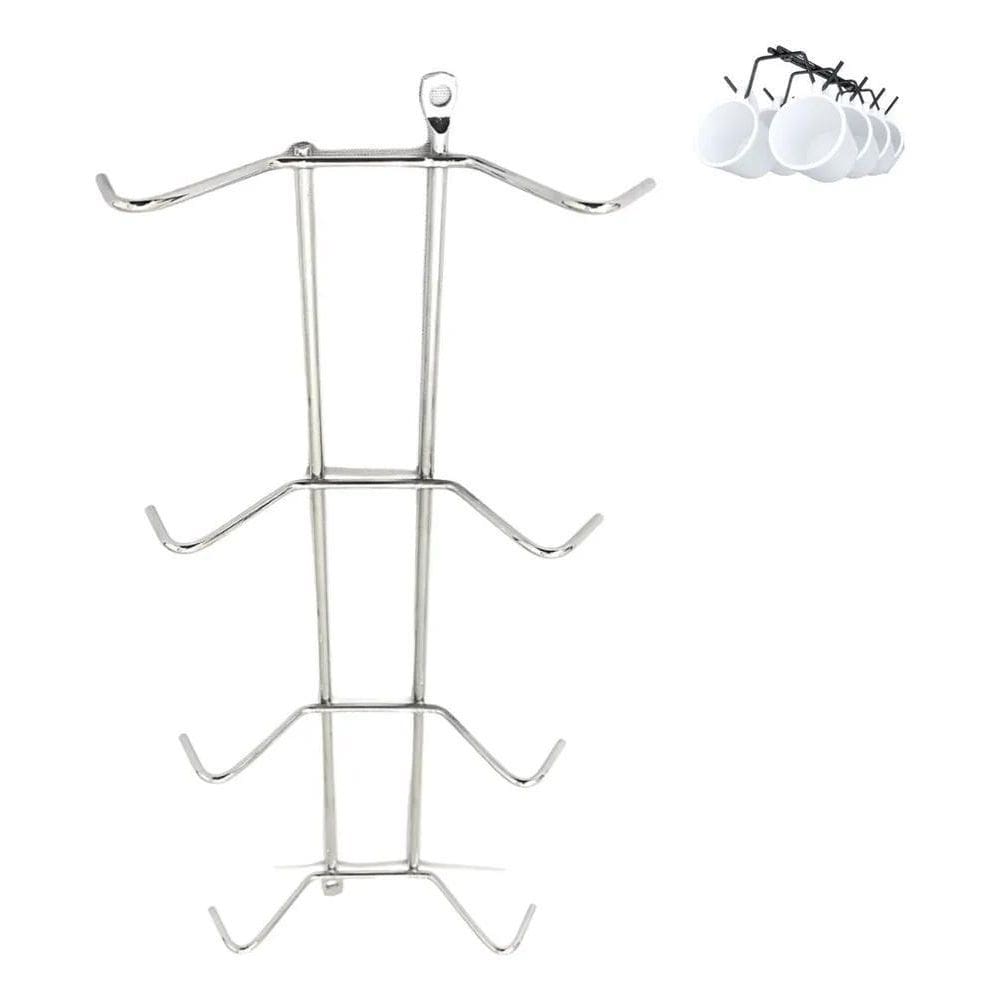 2X Suporte Porta Xícaras Suspenso Organizador Armário 8 Ganc