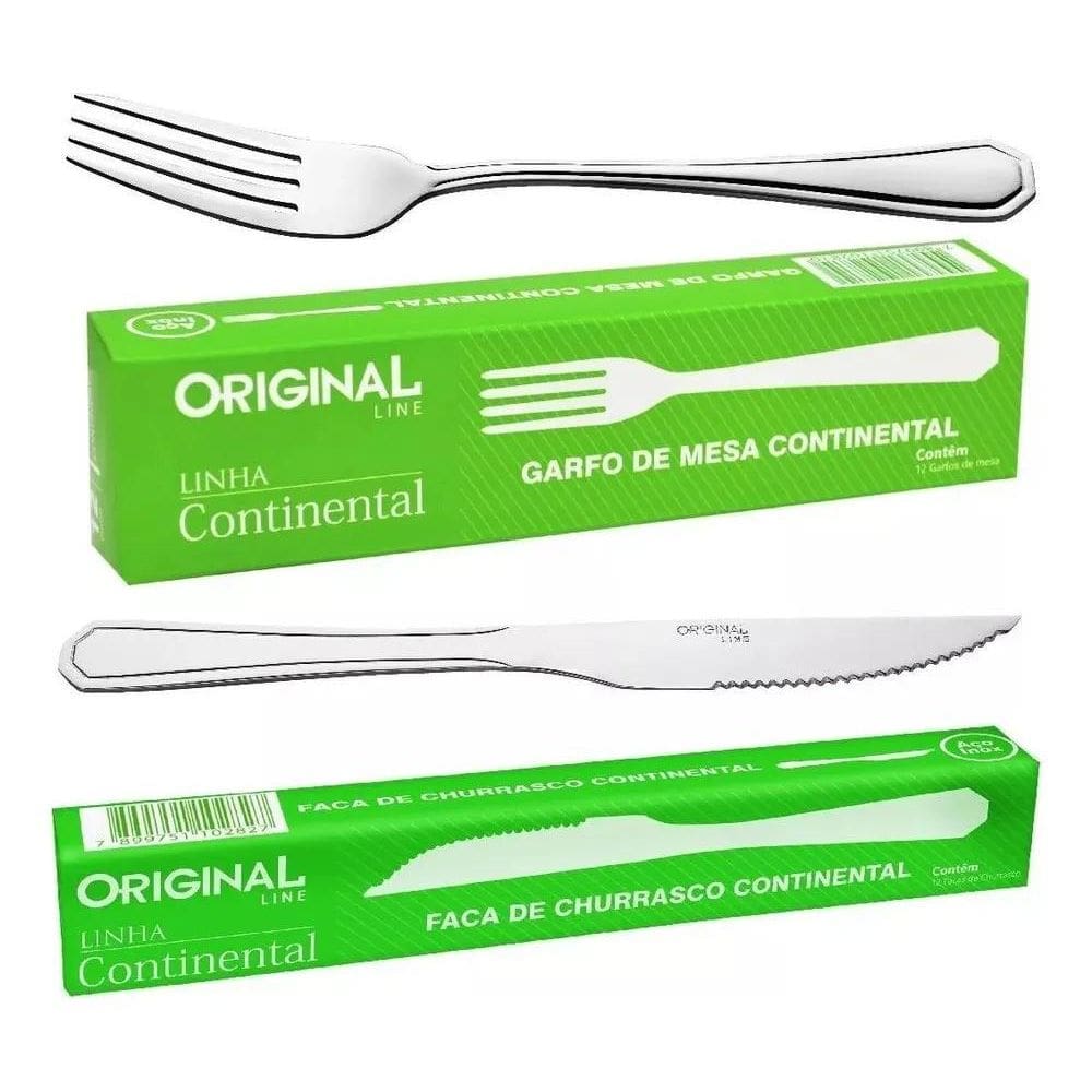 3X Jogo Garfo  Faca Inox 24 Peças Restaurante Bar Bu