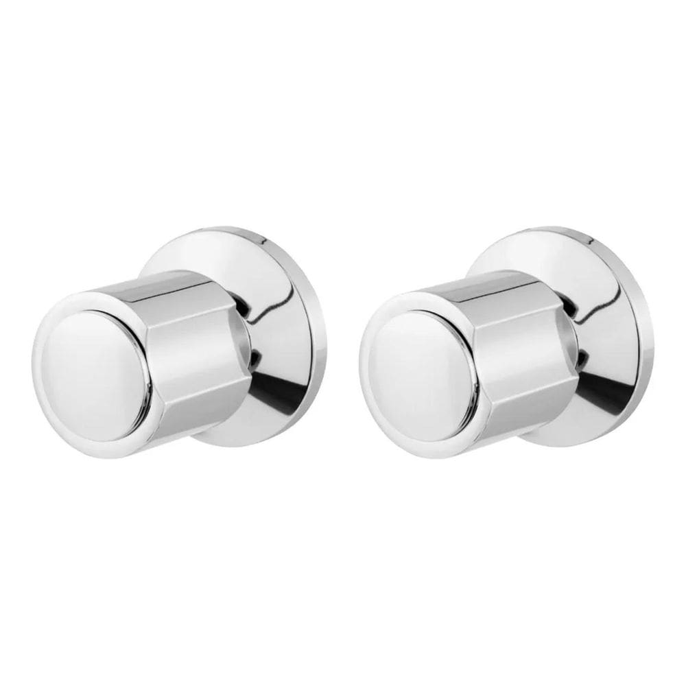 2X Kit 2 Acabamento Registro Volante Redondo Metal Padrão De