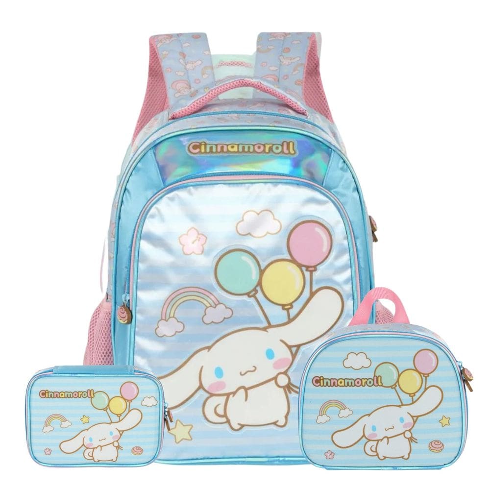 Mochila Costas Cinnamoroll Hello Kitty Lancheira Estojo Box