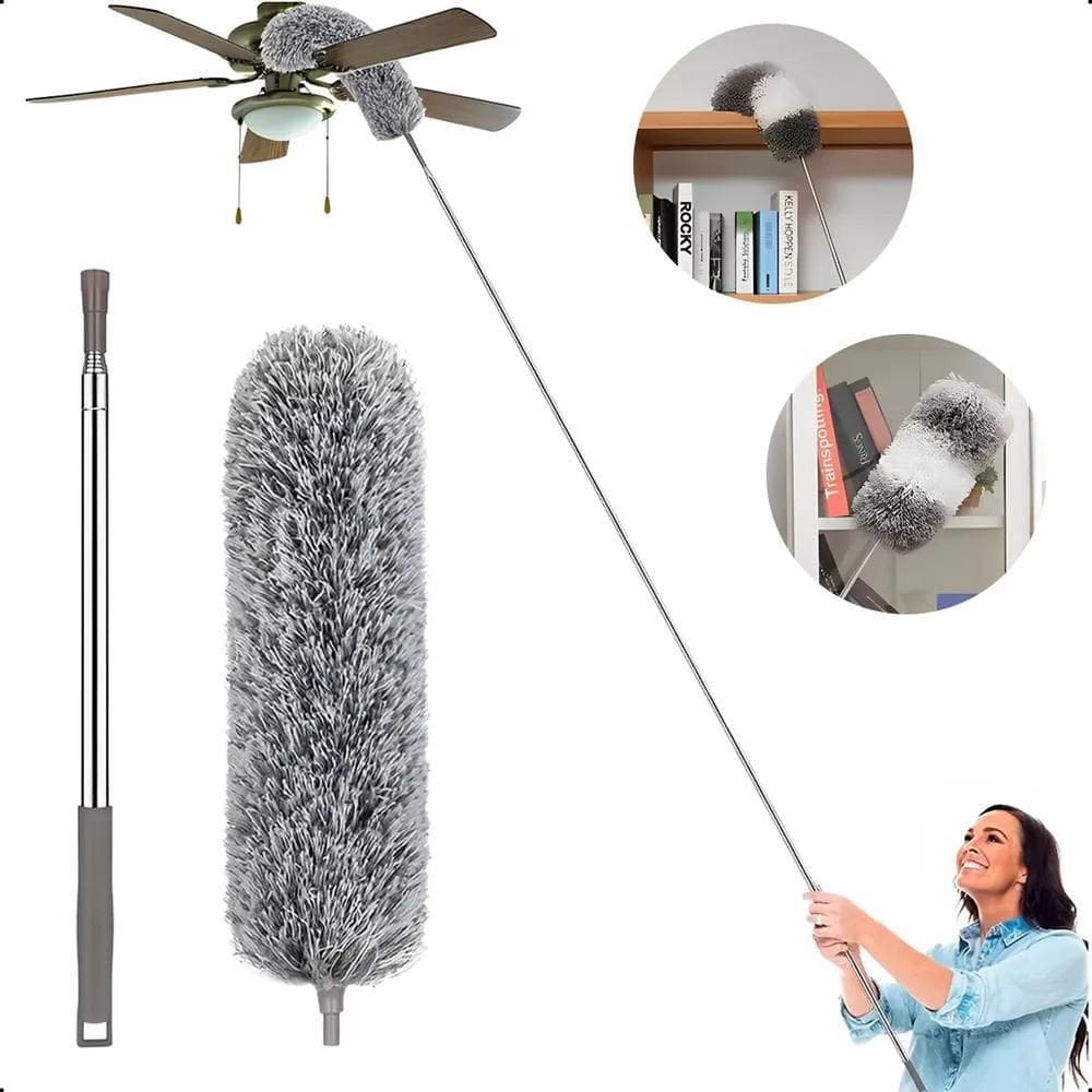 2X Espanador Pó Extensível 2.80M Eletrostático Lavável Cama