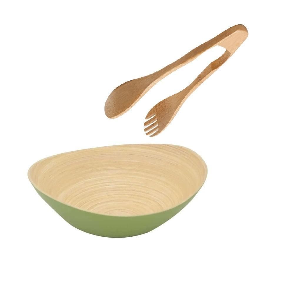 Saladeira De Bambu Com 32 Com Pegador 22- Ecologico