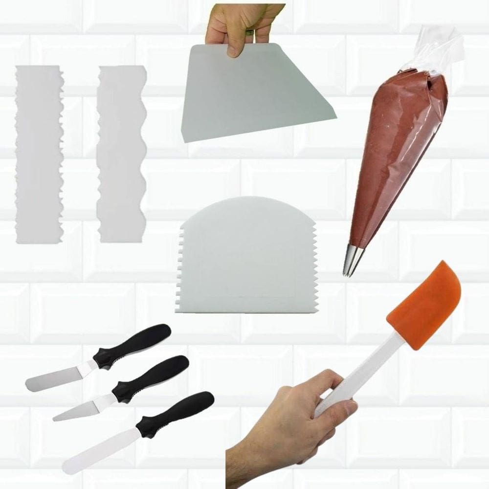 Kit Espátulas Confeiteiro Completo Confeitaria Cozinha Profi