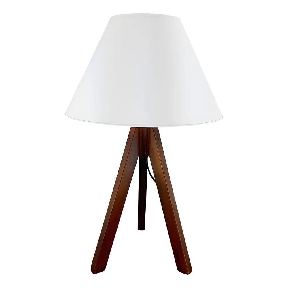 3X Abajur Tripé Madeira Pequeno Decoração Perfeita Casa Bivo