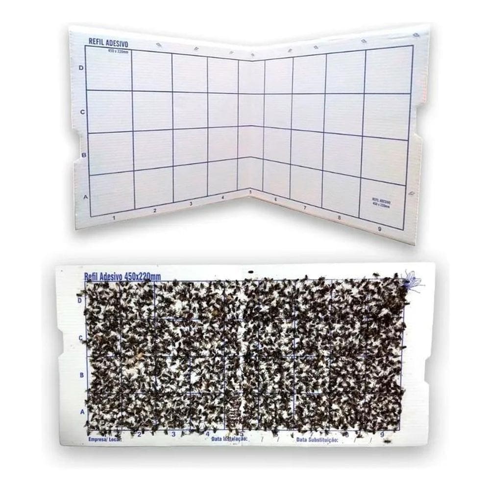 10X Refil 450X220Mm-Armadilha Luminosa Mata Mosca Mosquito