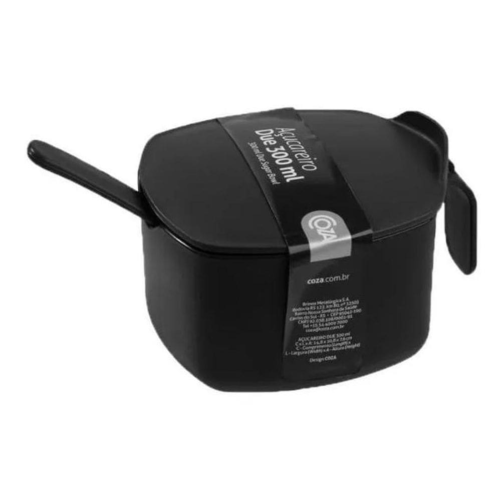Açucareiro Em Plástico Coza Cozy 14,8X10,8X7,6Cm 300Ml Preto