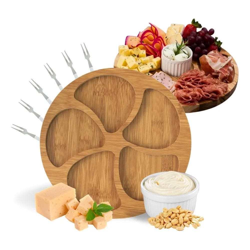 2X Kit Petisqueira + 6 Garfinhos + Ramekim Molheira Cor Marr