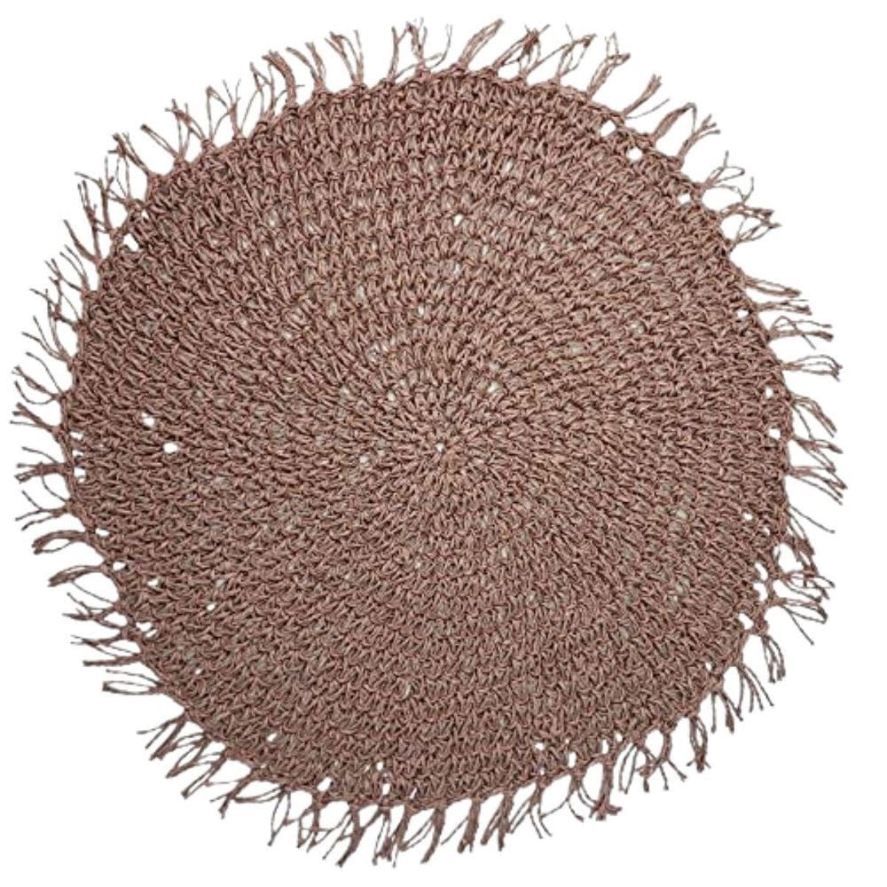 Kit 4 Sousplats Yoi Folk Rosa Vintage 38Cmx38Cm