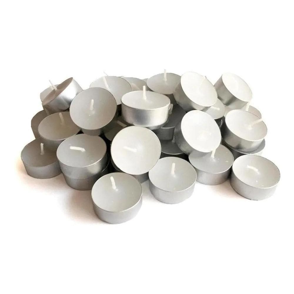 2X Vela Decorativa Romântica Pequena Redonda Base Alumínio 5