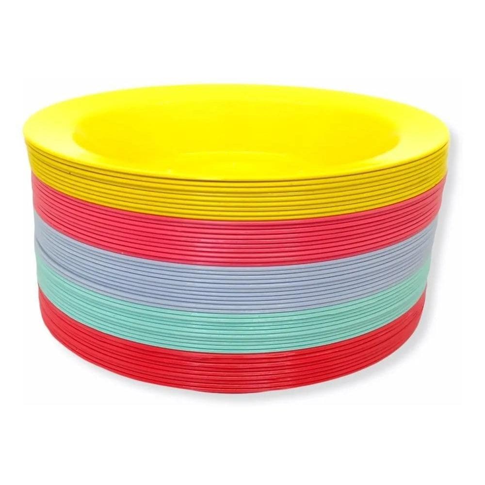 10X Kit 20 Pratos Fundo Redondo Plástico Para Refeições