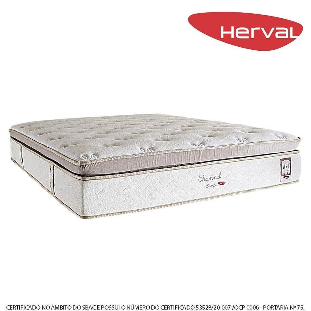 Colchão King Herval Molas Ensacadas Channel Bambu, 33x193x203 cm