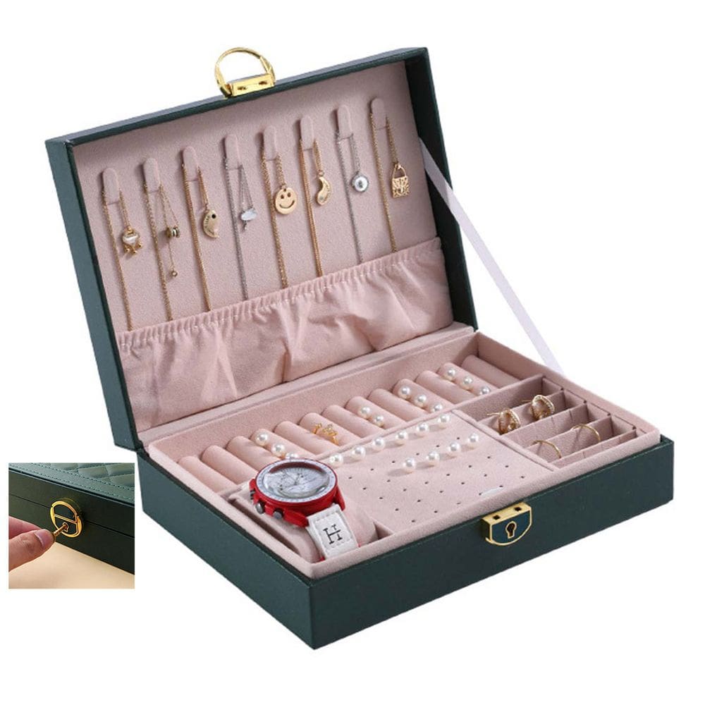 Porta Joias Brinco Anel Pulseira Relogio Cordao Acessorio Caixa Estojo Penteadeira Mesa Gaveta Bancada Organizaçao