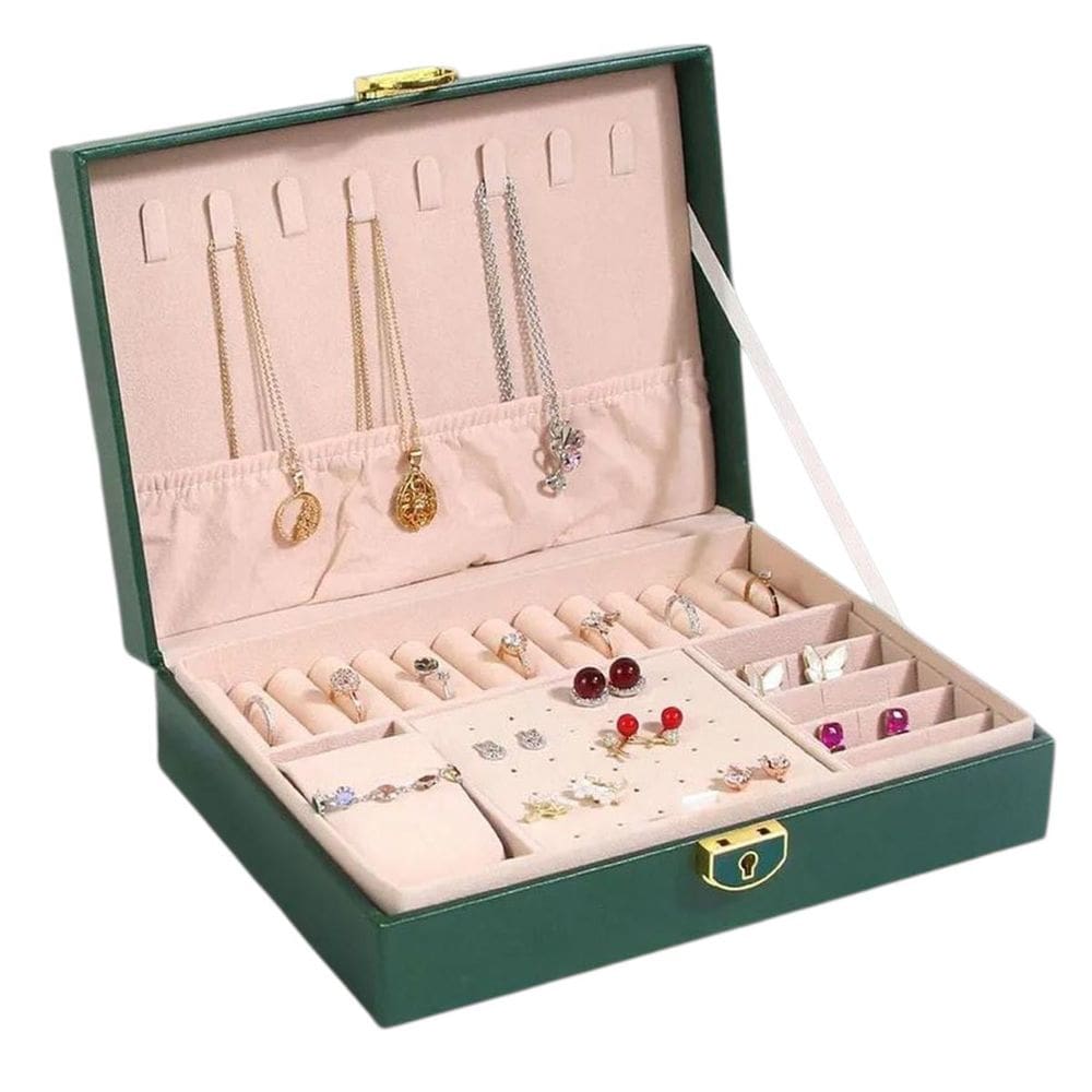 Porta Joia Anel Pulseira Cordao Brinco Relogio Estojo Caixa Mesa Penteadeira Gaveta Bancada Acessorio Organizaçao