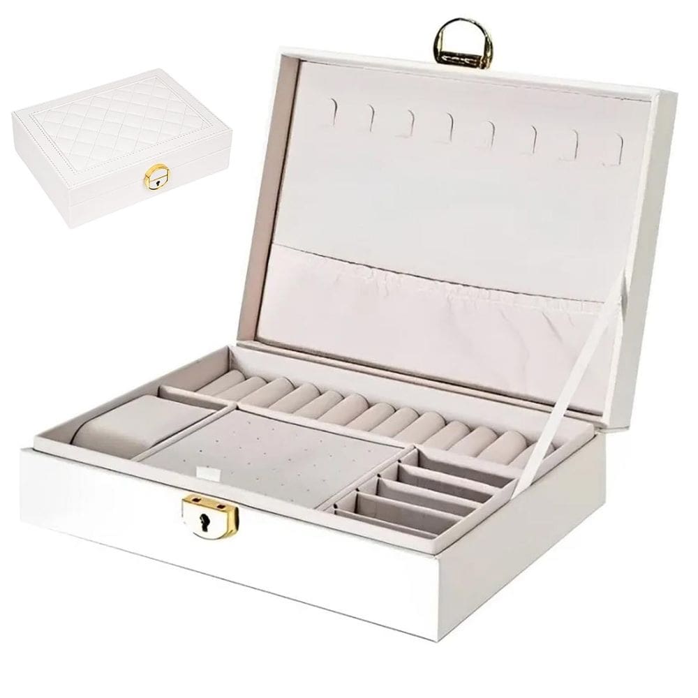 Porta Joias Brinco Anel Cordao Pulseira Relogio Acessorio Estojo Caixa Organizadora Mesa Gaveta Bancada Penteadeira