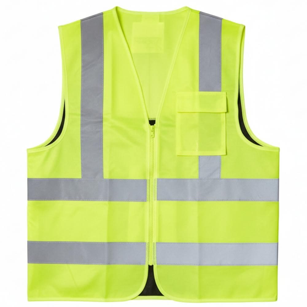 Colete de Segurança Refletivo Fluorescente Com 1 Bolso e Zíper Blusão Liso Brascamp
