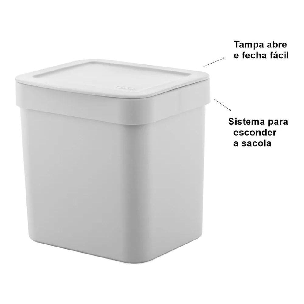 2X Lixeira Suspensa Lixeira De Pia Cozinha Cor Branco