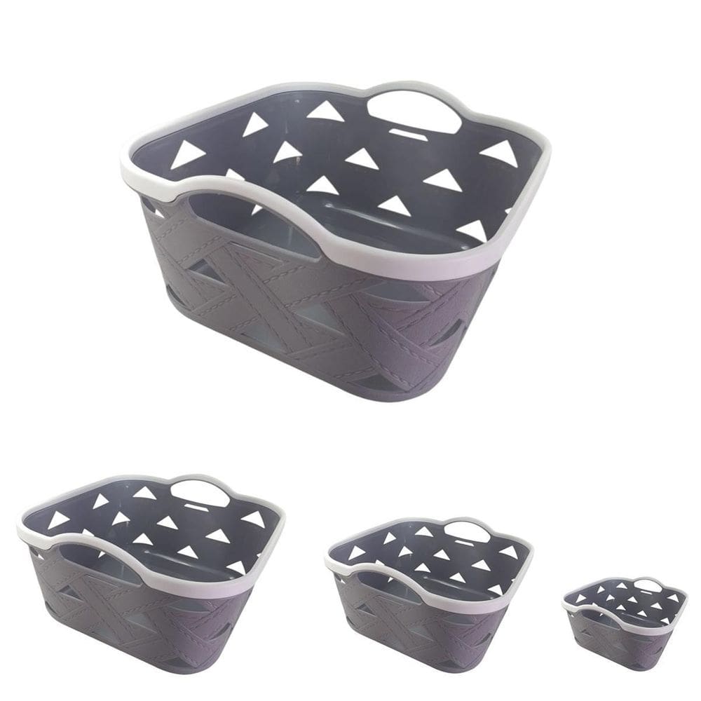 3Un Cesto Organizador Caixa Objetos Quadrado 3 Tamanhos