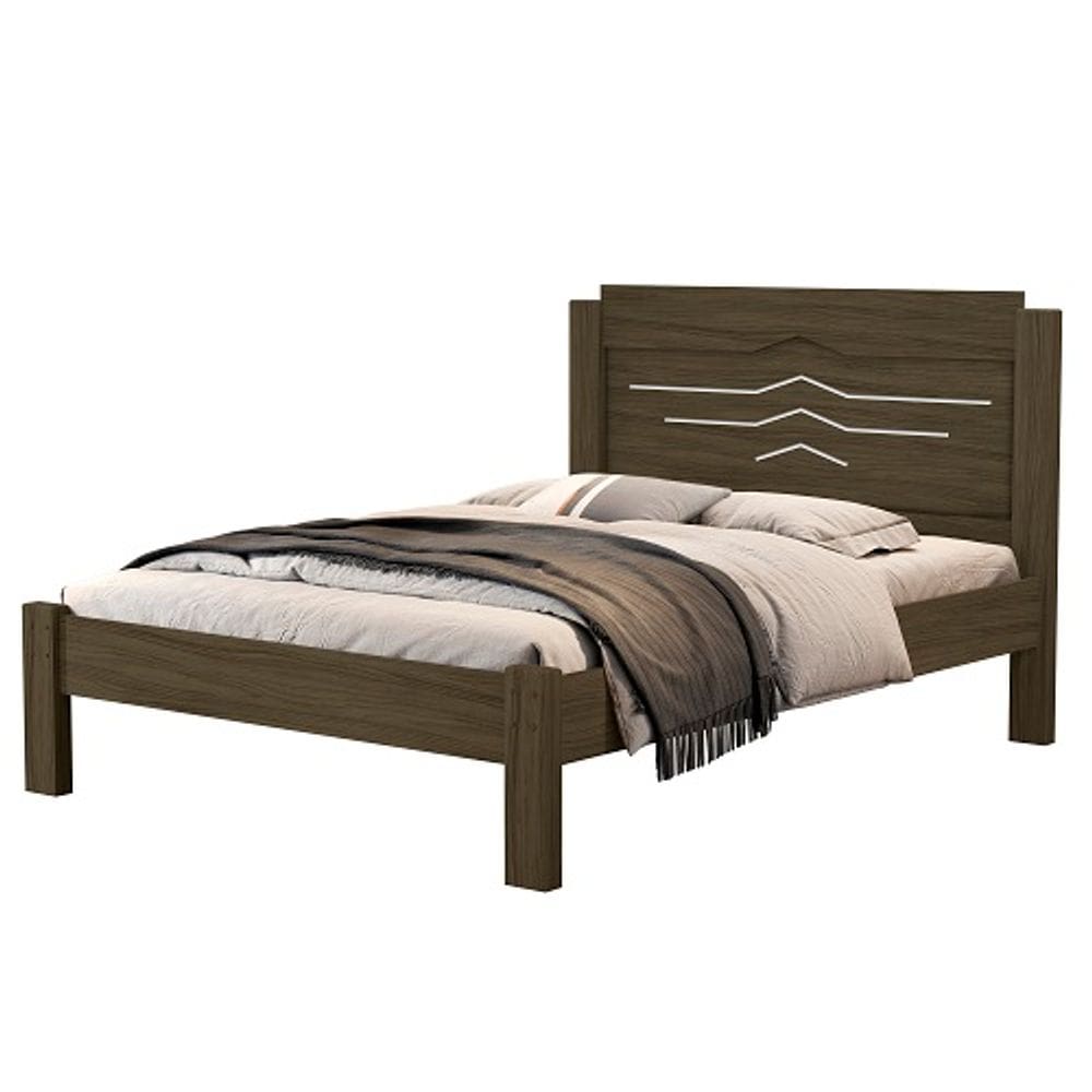 Cama Sofia Casal Castanho/Off White – VJ Móveis