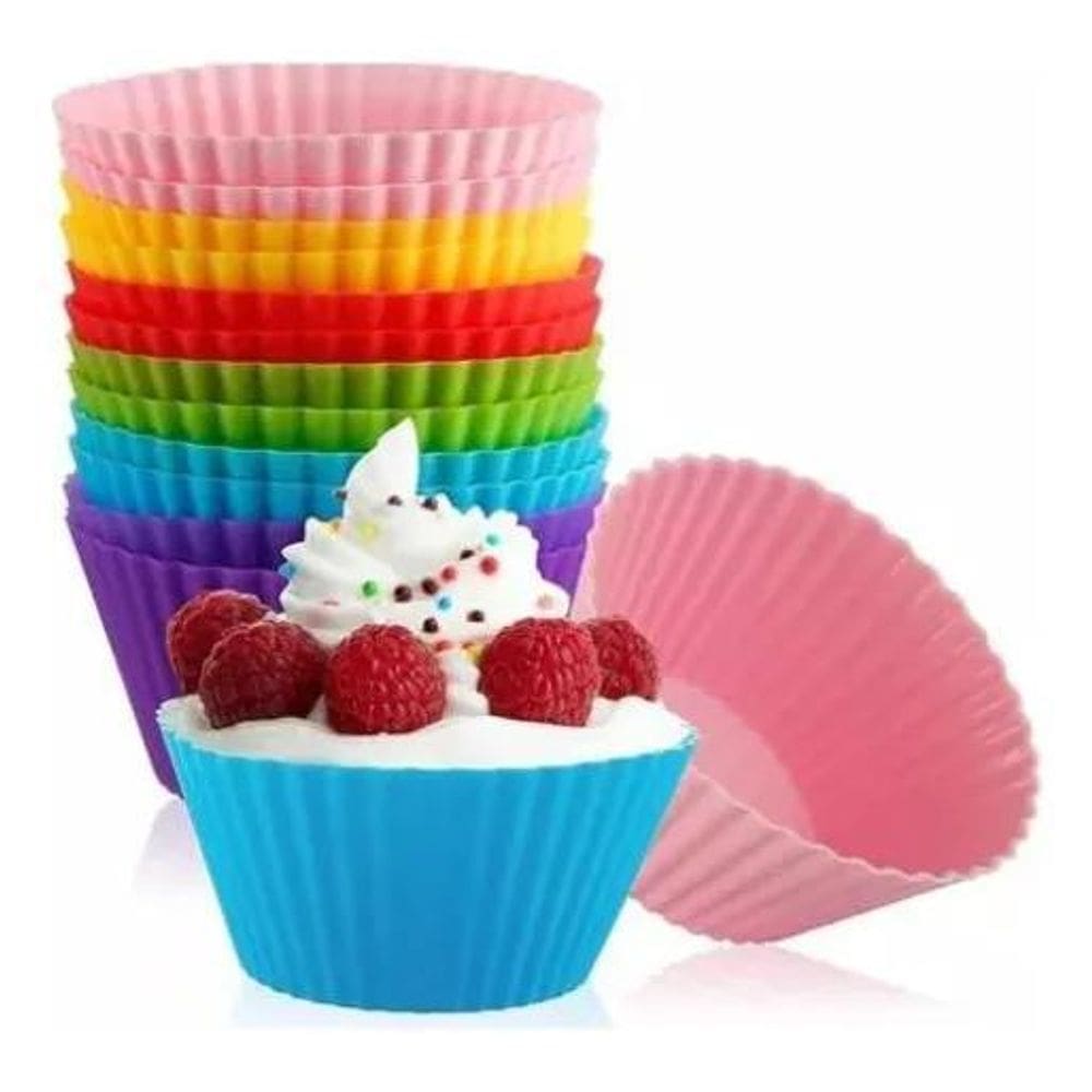 3X Compre 14 Leve 20 Forminhas Silicone Cupcake Pão De Queij