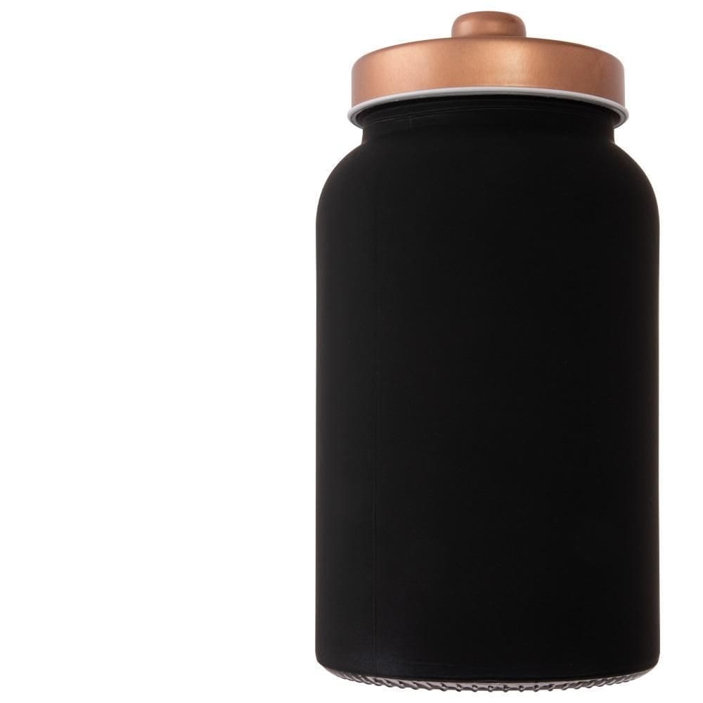 Pote Vidro Preto Fosco 1450Ml Com Tampa Hermética Flux