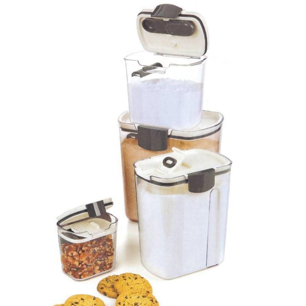 Kit 4 Potes Hermético De Plástico