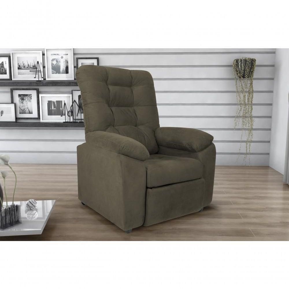 Poltrona Do Papai Reclinável Macia Onix Matrix Suede Capuccino