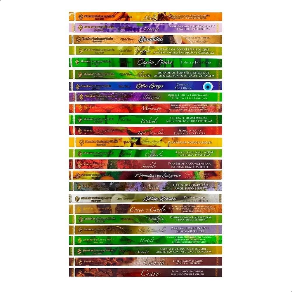 2X Incenso Shankar Box Com 25 Caixas De 8 Varetas