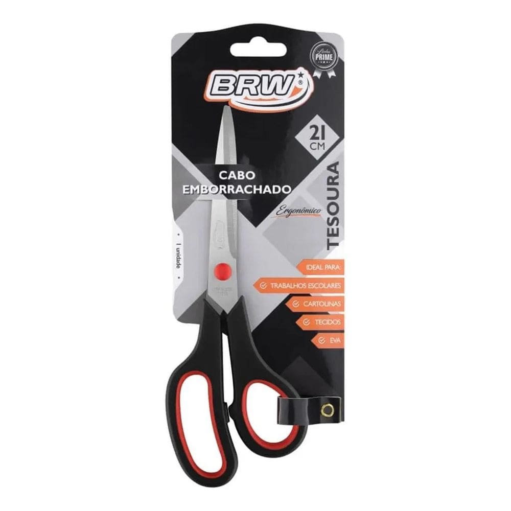 2X Tesoura Multiuso Em Aço Cabo Preto 21Cm Te2101 Brw 01Un