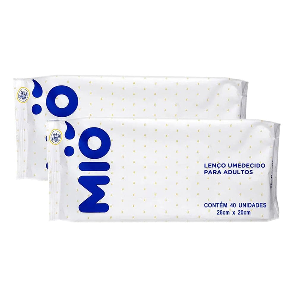 Kit 2 Lenço Umedecido para Adultos Mió com 40 Unidades